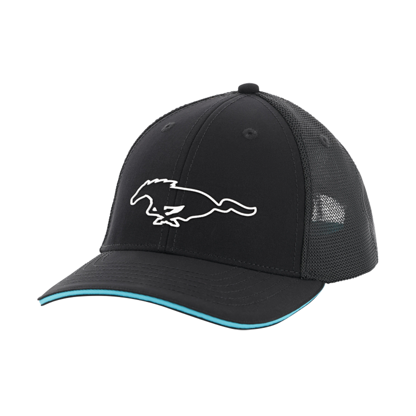 Black hat with Ford Mustang Mach-E pony logo